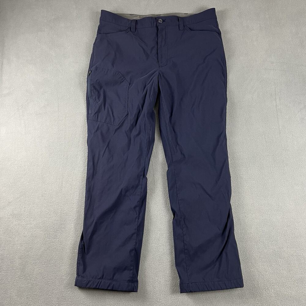 Eddie Bauer Pants Men 36X30 Blue Hiking Fleece Lined Snowboarding Outdoor